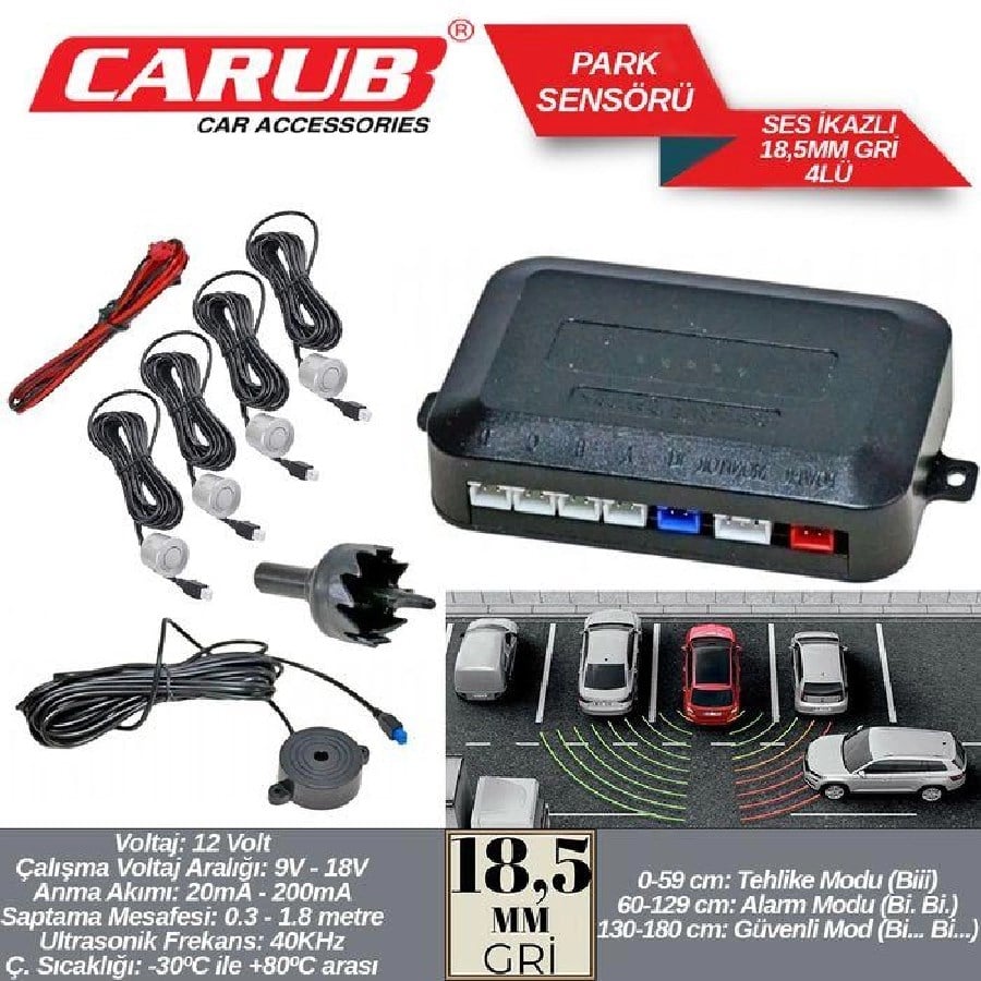 Park Sensoru Ses Ikazli 185MM 4LU  Gri