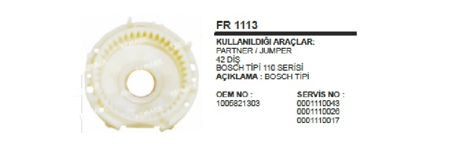 REDIKTOR FIBERI BOSCH TIPI PARTNER/JUMPER