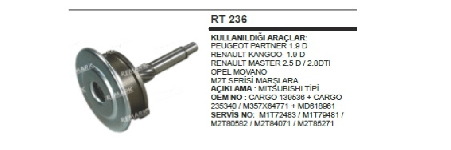 REDIKTOR MITSUBISHI TIPI MILI+KAPAK+BILYA+DISLI > PEUGEOT PARTNER/RENAULT KANGOO