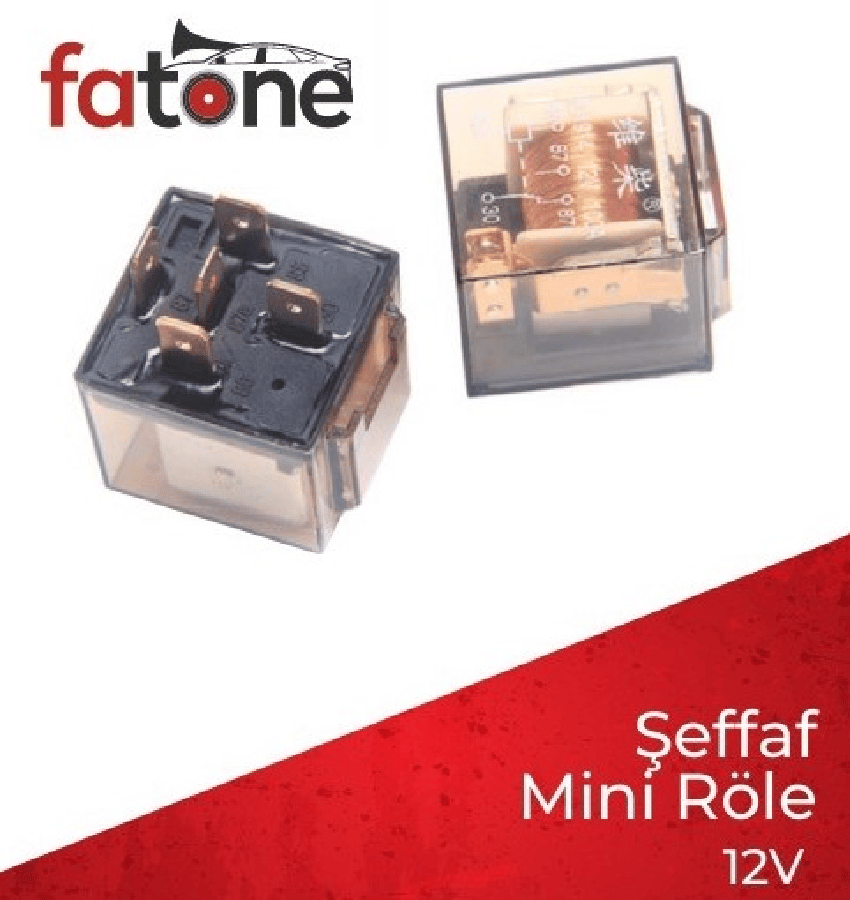 ROLE 12V 5 UCLU 40A CPSILIKONLU SEFFAF LEDLI MINI