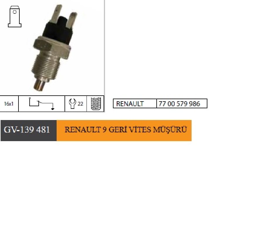 Renault 9 Geri Vites Musuru  7700579986
