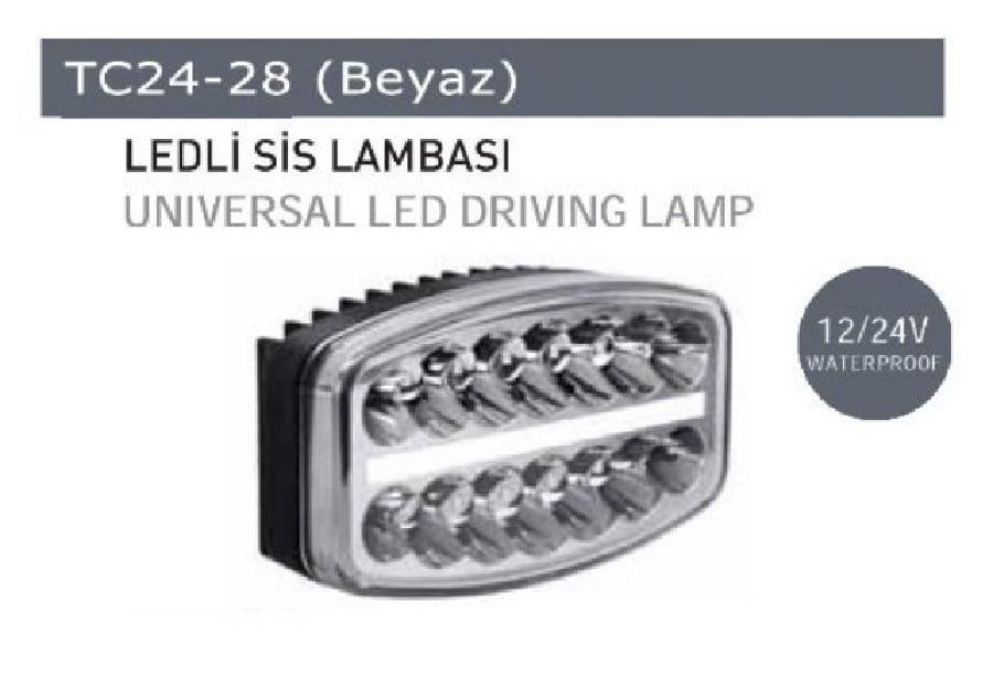 SIS LAMBASI LED 12V24V KARE BEYAZ SERIT SU GECIRMEZ DEMMON TIP