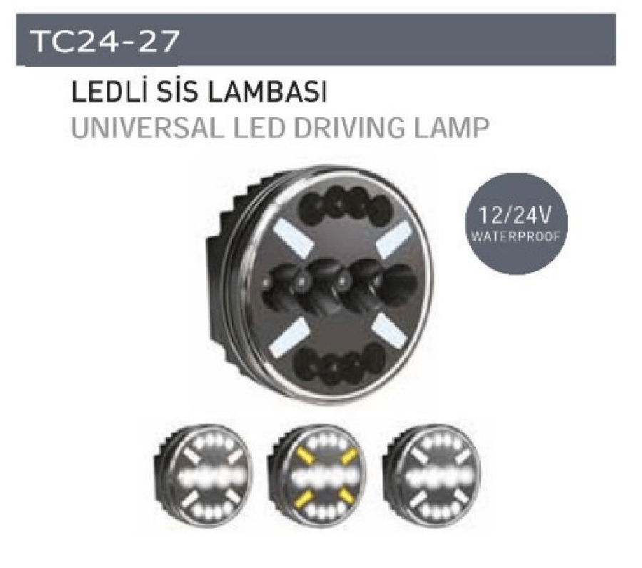 SIS LAMBASI LED 12V24V YUVARLAK BIYIK SU GECIRMEZ DEMMON TIP