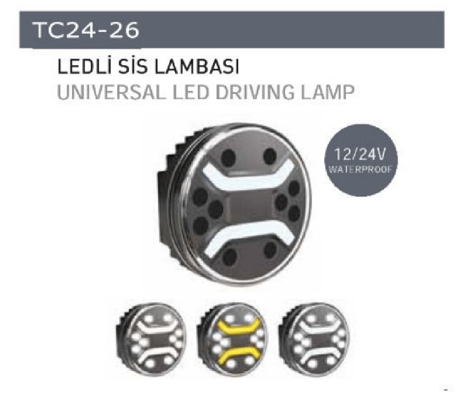 SIS LAMBASI LED 12V24V YUVARLAK PARANTEZ SU GECIRMEZ DEMMON TIP