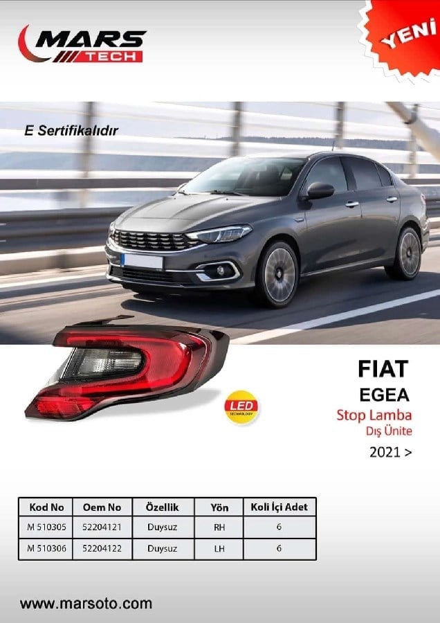 Stop Lamba Dis Unite Led Sol Fiat Egea Duysuz 52204122