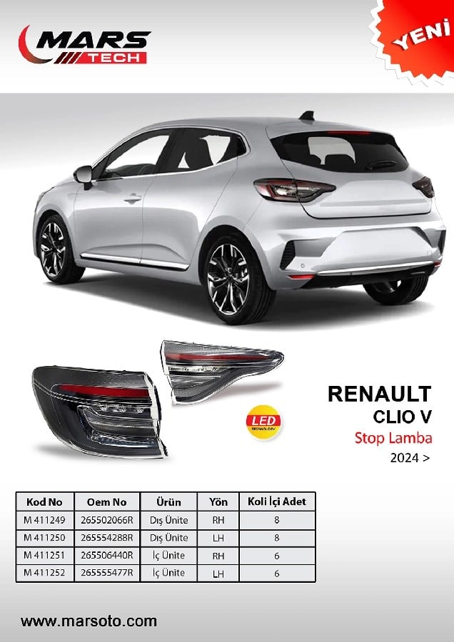 Stop Lamba Sag Duysuz Clio V Hb Faz 2 Dis Unite >2024 265502066R