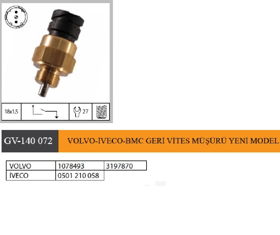 VOLVOIVECOBMC GERI VITES MUSURU YENI MODEL  1078493 3197870 42531807