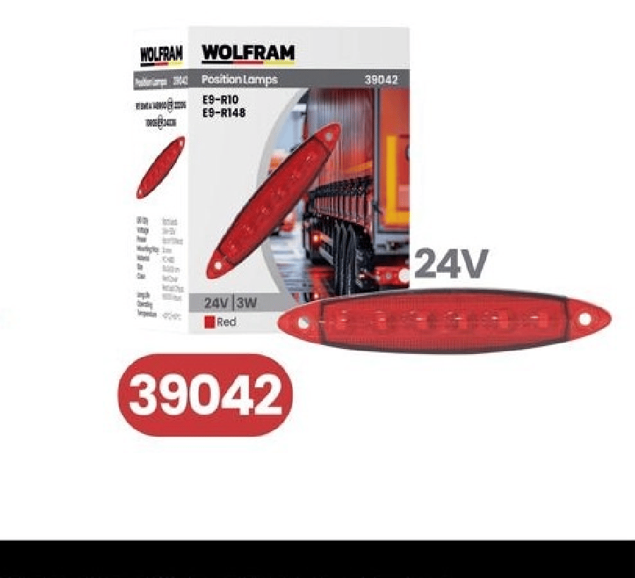 YAN POZISYON LAMBA 6 LED KIRMIZI E BELGELI 24V E2W E9