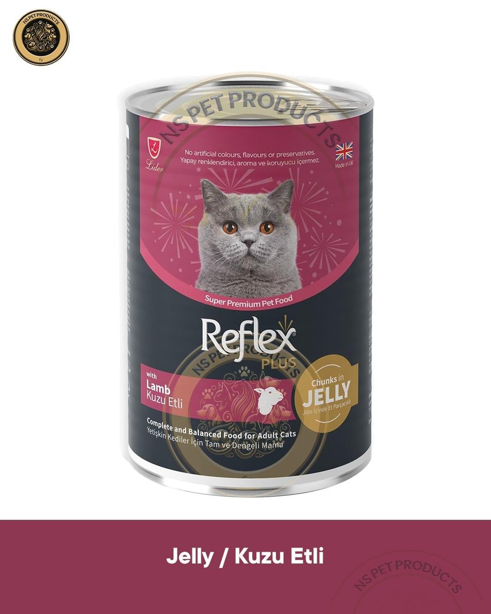  Reflex Plus Jöle İçinde Et Parçacıklı Kuzu Etli Yetişkin Kedi Maması 400gr