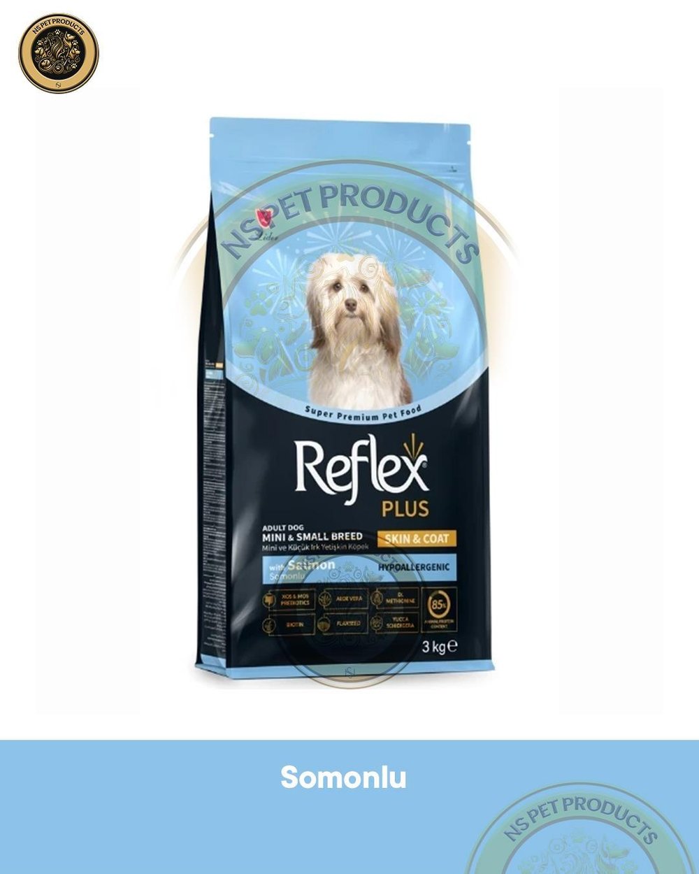 Reflex Plus Skin & Coat - Deri ve Tüy Bakımı Somonlu Mini ve Küçük Irk Yetişkin Köpek Maması 3 kg