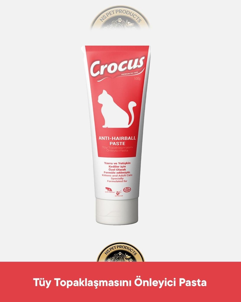 Crocus Anti Hairball Tüy Topaklaşmasını Önleyici Kedi Malt Macunu 100 Gram