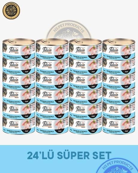 Felicia Ton Balıklı-Tavuklu Yetişkin Kedi Konservesi 24x85gr