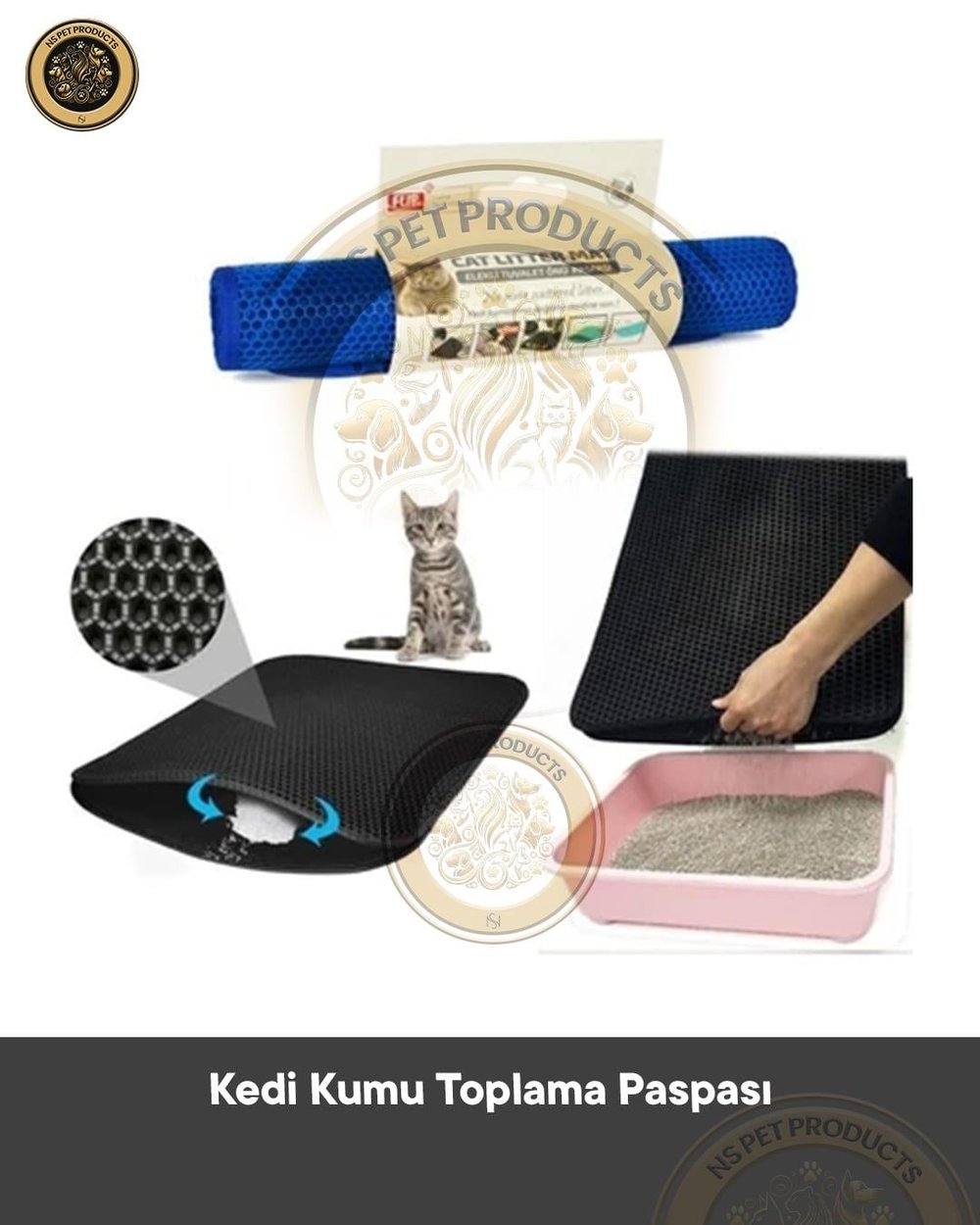 Flip Lüx Kedi Kumu Toplama Paspası 60X40CM