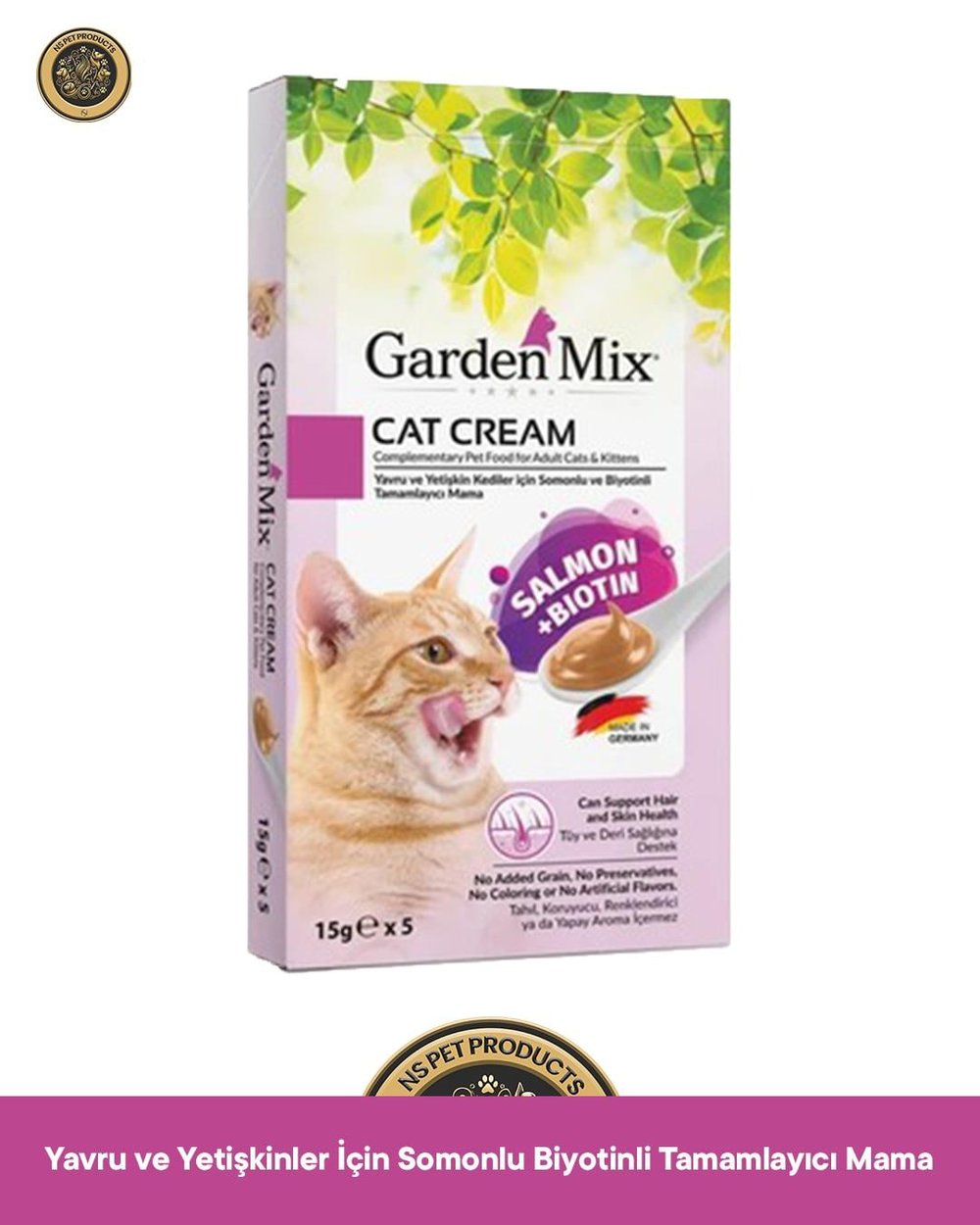 Garden Mix Somon Biyotin Kedi Krema Ödül Maması 5x15 gr