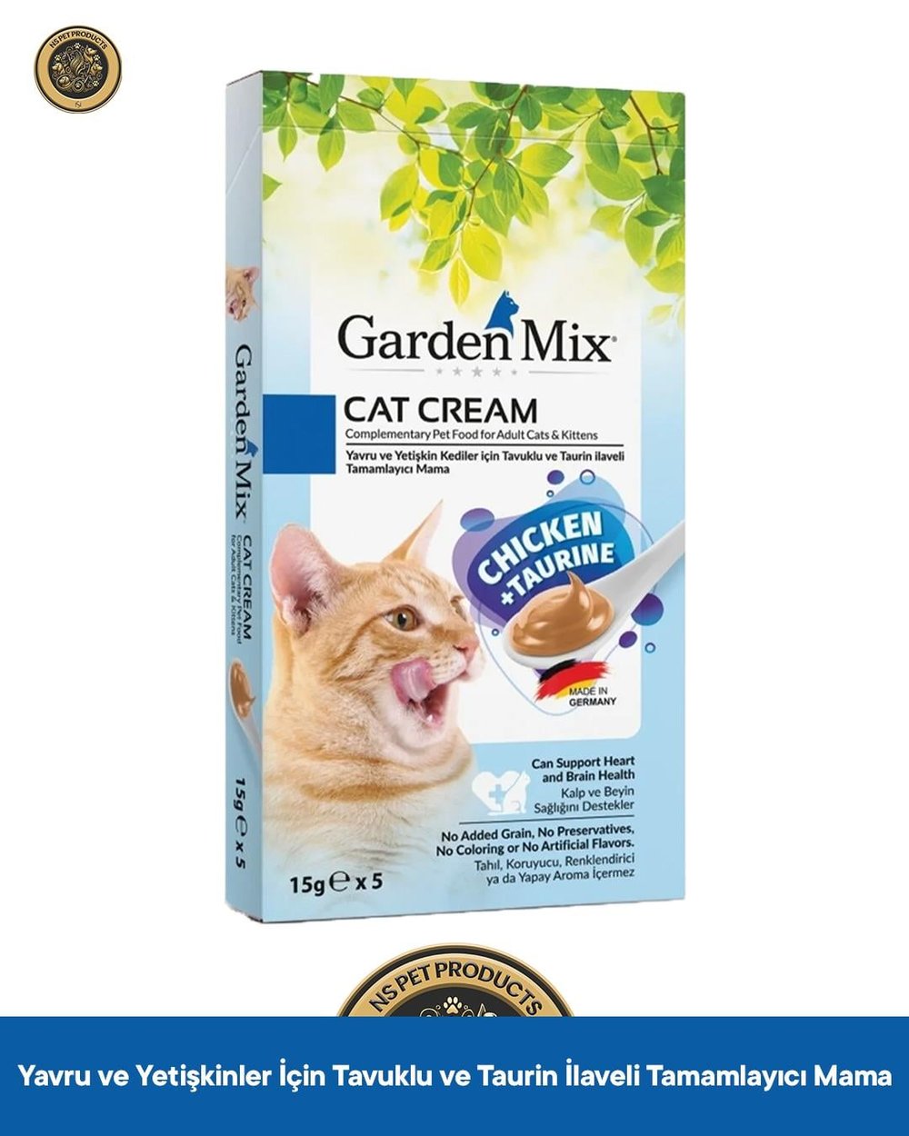Garden Mix Tavuk Taurine Kedi Krema Ödül Maması 5x15 gr