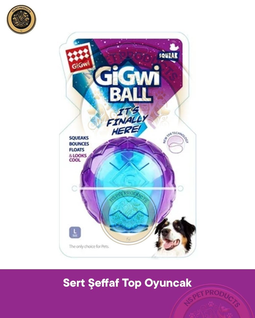 Gigwi Ball Sert Top 5 Cm Köpek Oyuncağı Şeffaf 