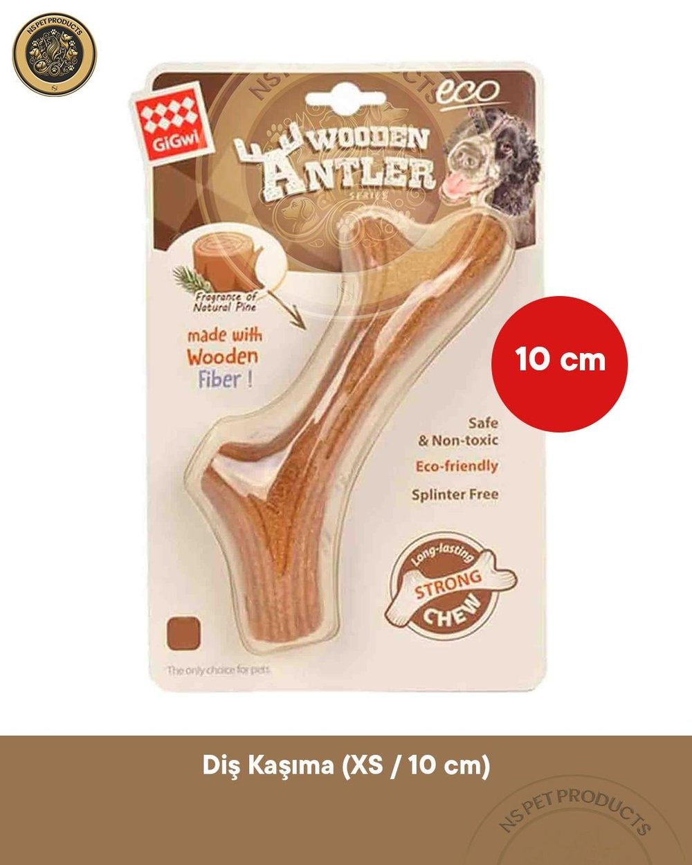 GİGWİ Doğal Ağaç Köpek Diş Kaşıma XS (10cm)