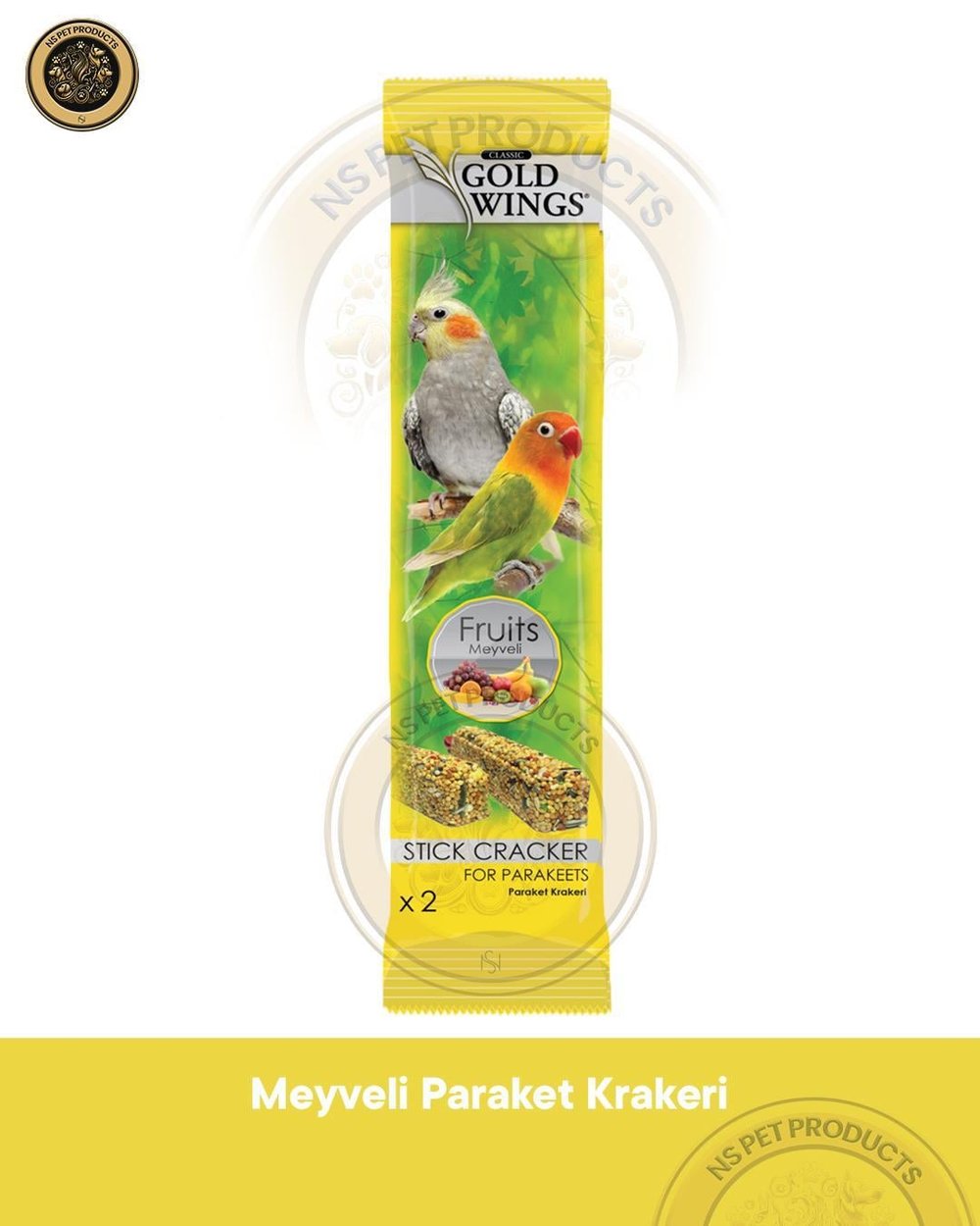 Gold Wings Meyveli Paraket Krakeri 2li - Sağlıklı Kuş Yemi
