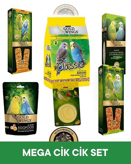Gold Wings Premium Ballı Muhabbet Kuşu Krakeri 2'li & Yumurtalı Kuş Yemi 100 gr & Classic Muhabbet Kuşu Yemi 400 gr & Gaga Taşı Muzlu & Kalamar Kemiği & Meyveli Muhabbet Kuşu Krakeri 2'li x 2 & – Muhabbet Kuşu Beslenme Seti (Yem + Kraker + Gagalık)