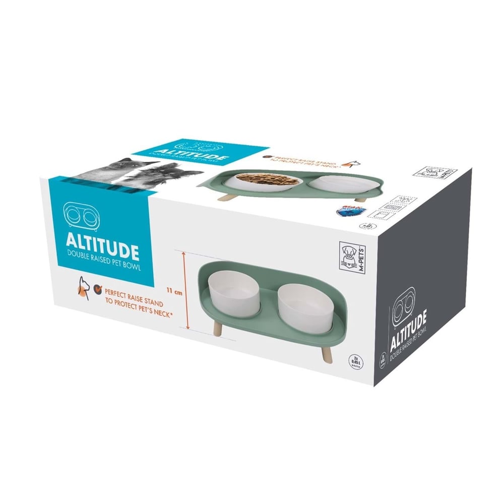M-Pets Altitude 2'li Kedi ve Köpek Mama Kabı Standı 2X450 ML