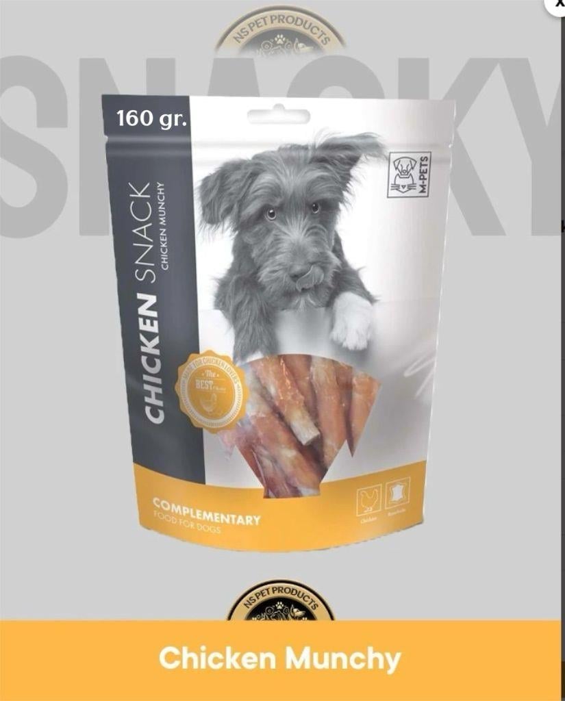 M-Pets Chicken Munchy - Tavuklu & Sığır Derili Köpek Ödül Maması 160 gr