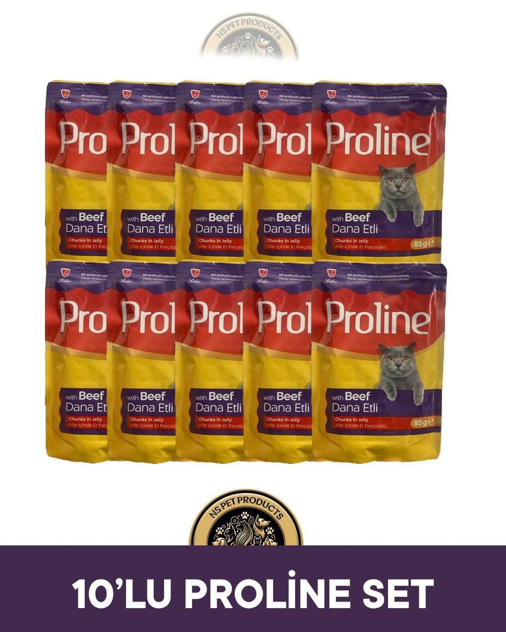 Proline Pouch Dana Etli Yaş Kedi Maması 10x85gr
