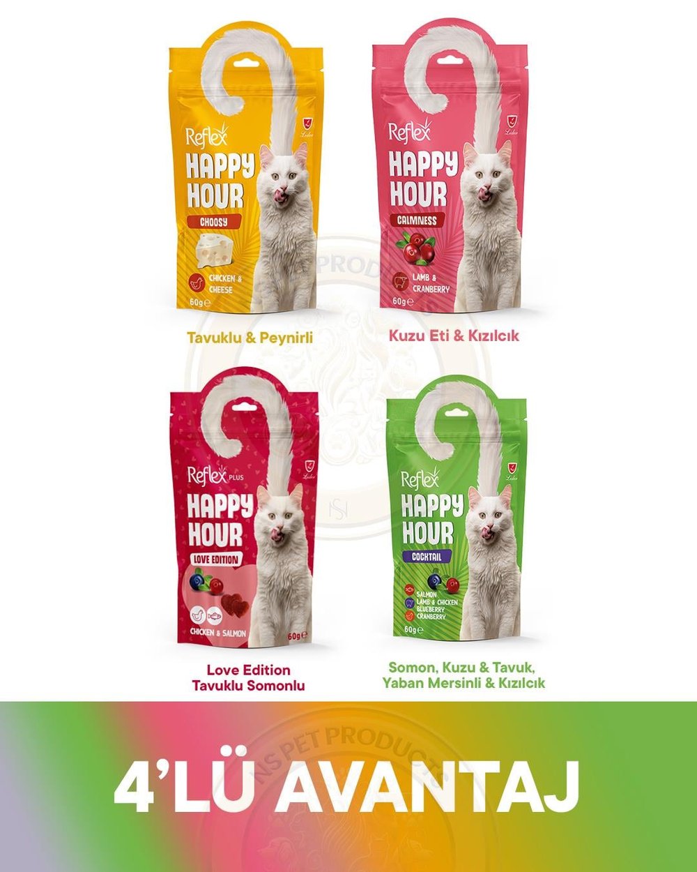 Reflex Happy Hour 4lü Avantaj2 Kedi 4x60gr
