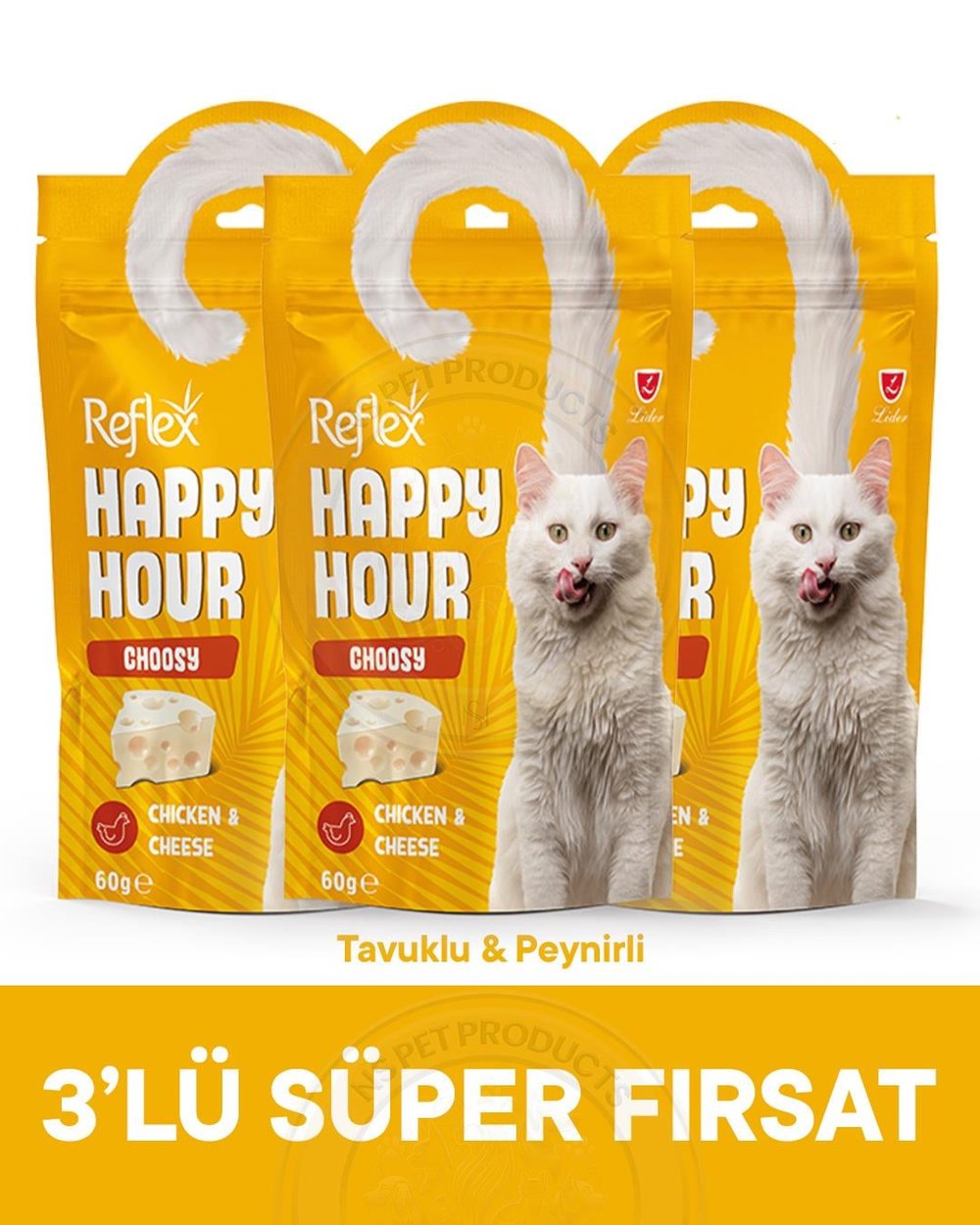 Reflex Happy Hour Choosy Seçici Kediler Ödül maması 3lü Fırsat 3x60gr