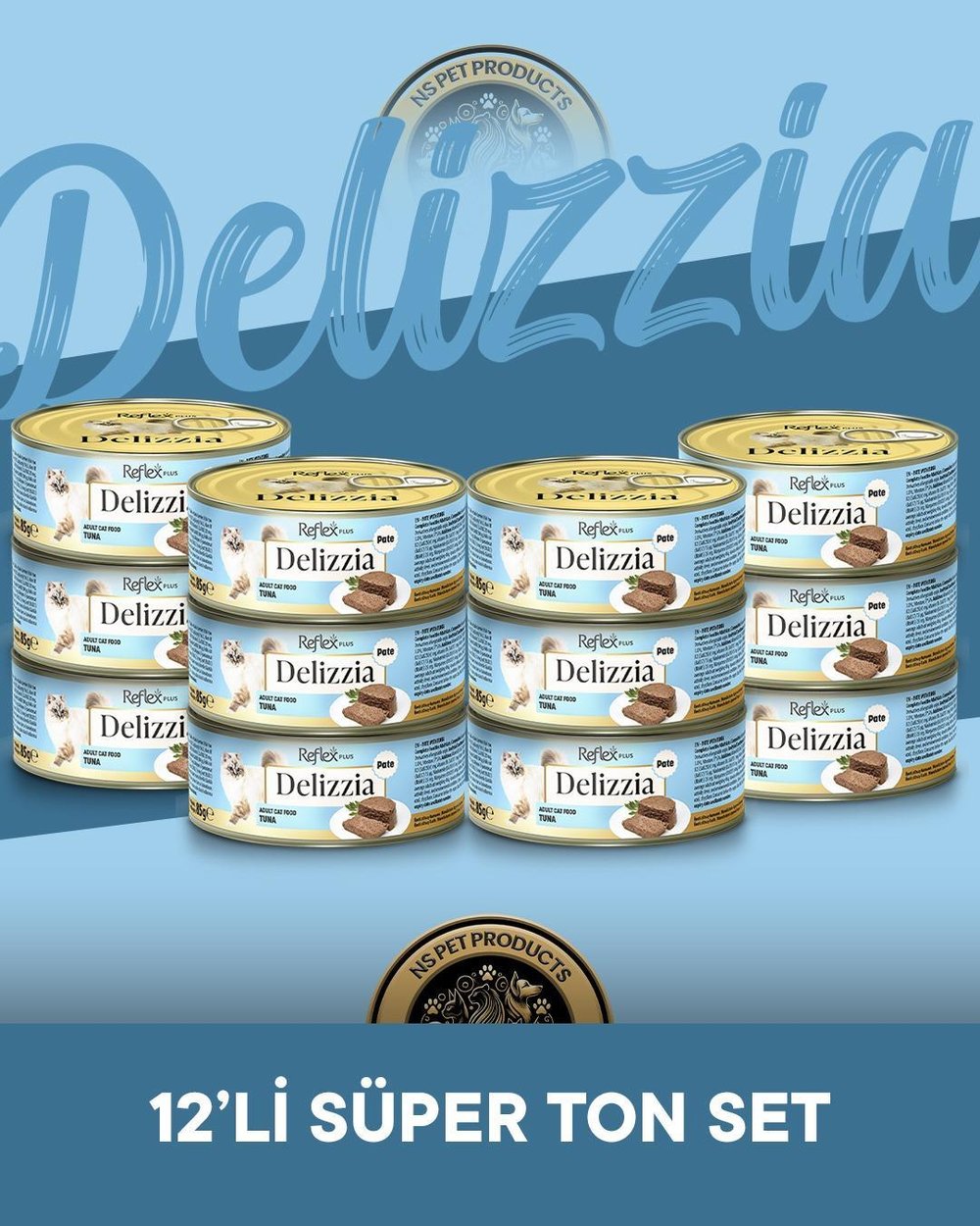 Reflex Plus Delizzia Yetişkin Ton Balıklı Pate Kedi Maması 12x85 gram