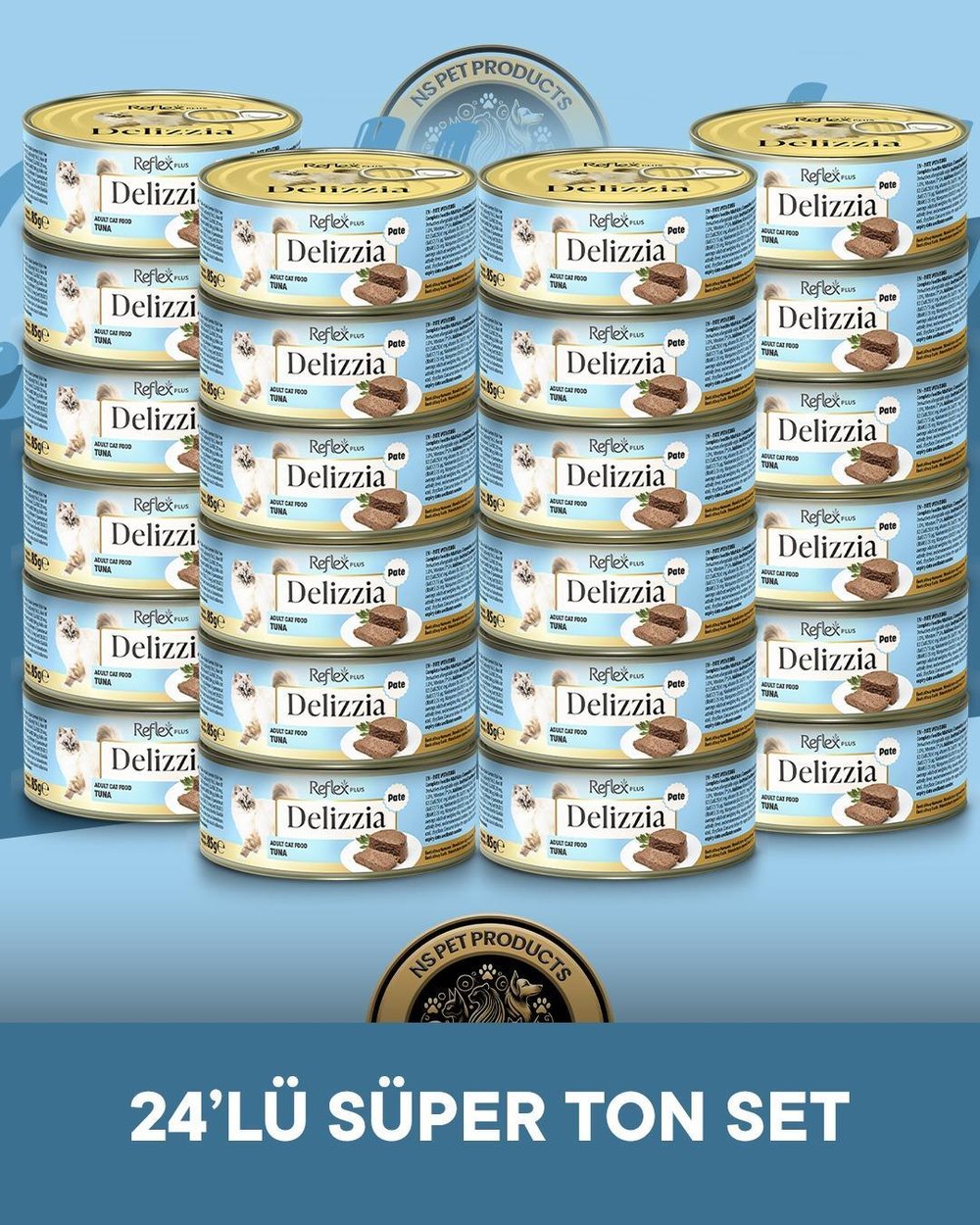 Reflex Plus Delizzia Yetişkin Ton Balıklı Pate Kedi Maması 24x85 gram