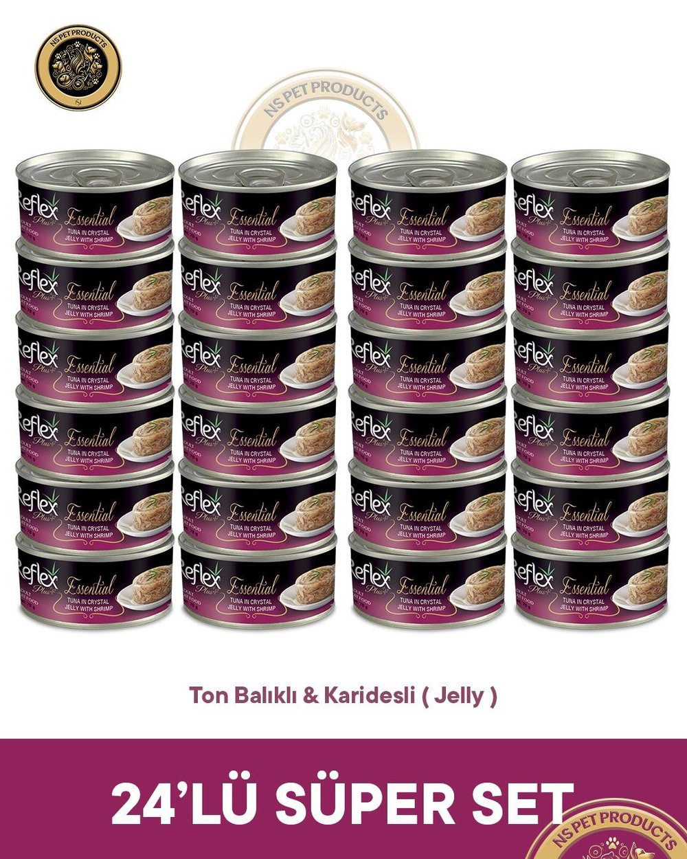 Reflex Plus Essential Kedi Jöle İçinde Ton Balıklı-Karidesli - 24x70gr