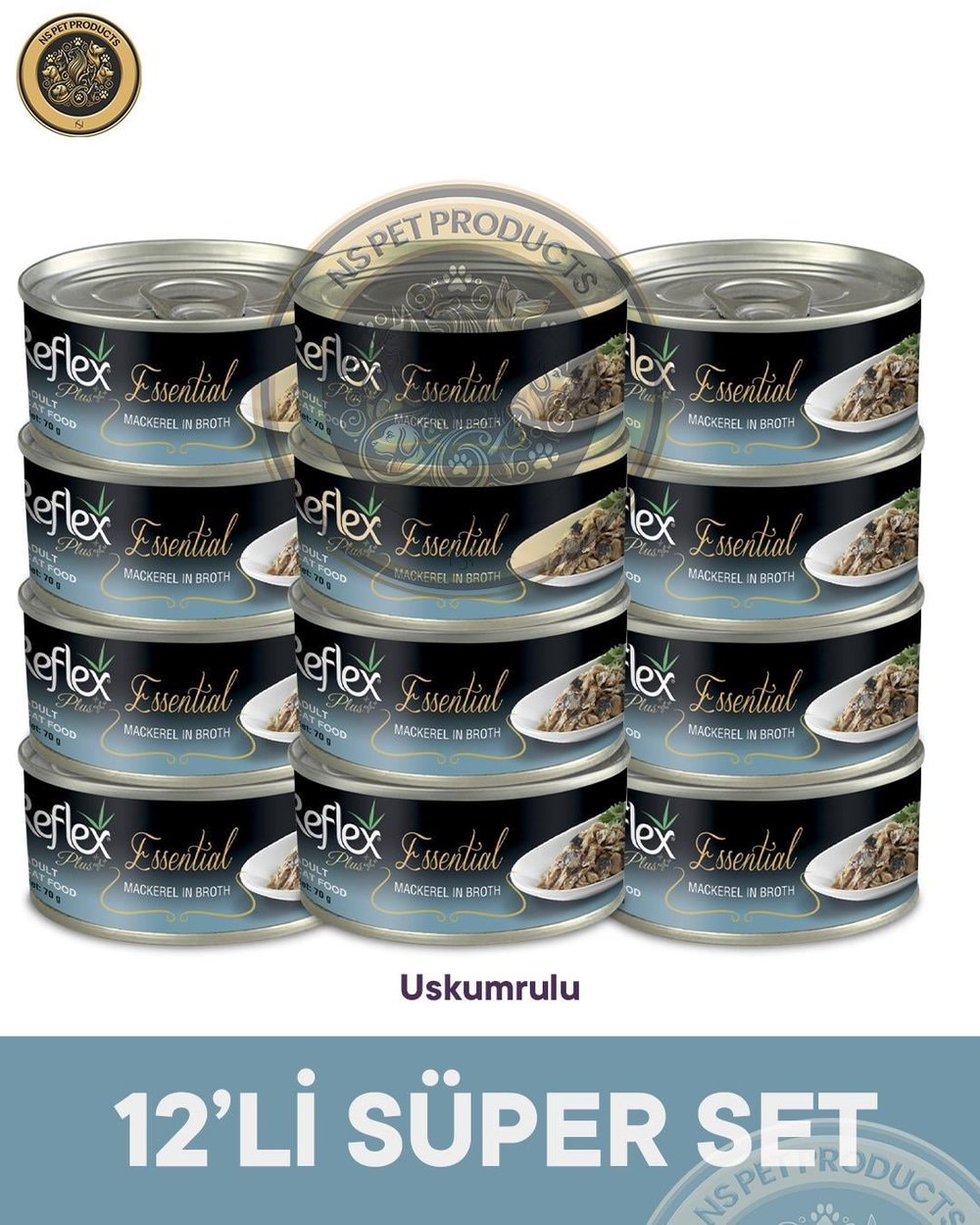Reflex Plus Essential Süper Paket Uskumrulu Kedi Konservesi – 12x70gr