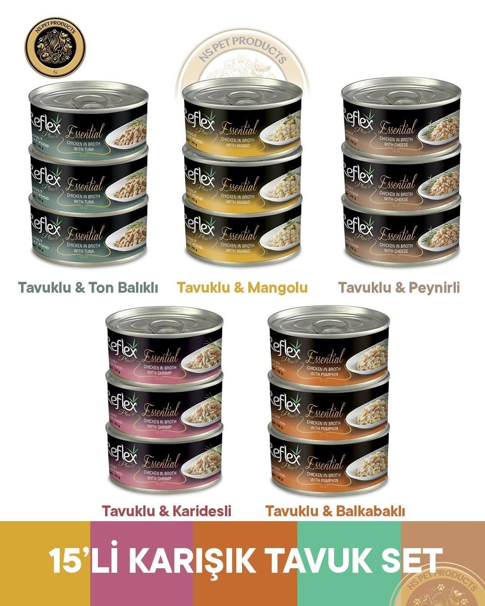 Reflex Plus Essential Tavuklu-Karışık Süper Set - 15x70gr