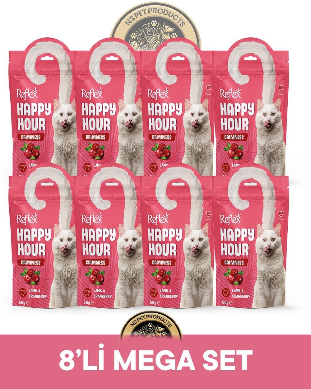 Reflex Plus Happy Hour 8'li Kedi Maması Mega Set 2 / 8x60gr
