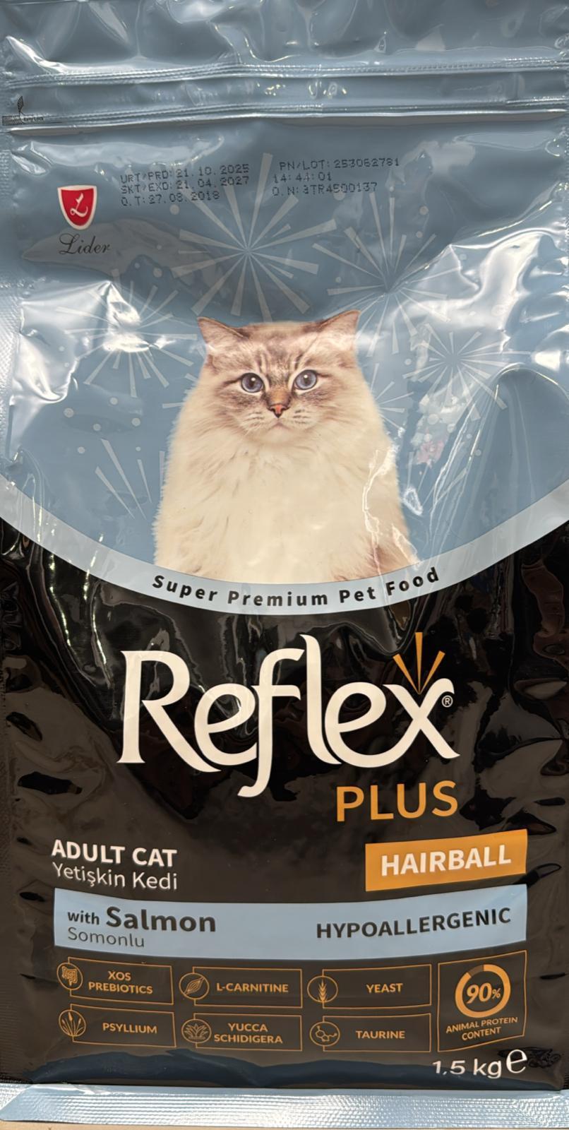 Reflex Plus Hairball Hypoallergenic Somonlu Yetişkin Kedi Maması 1.5 kg