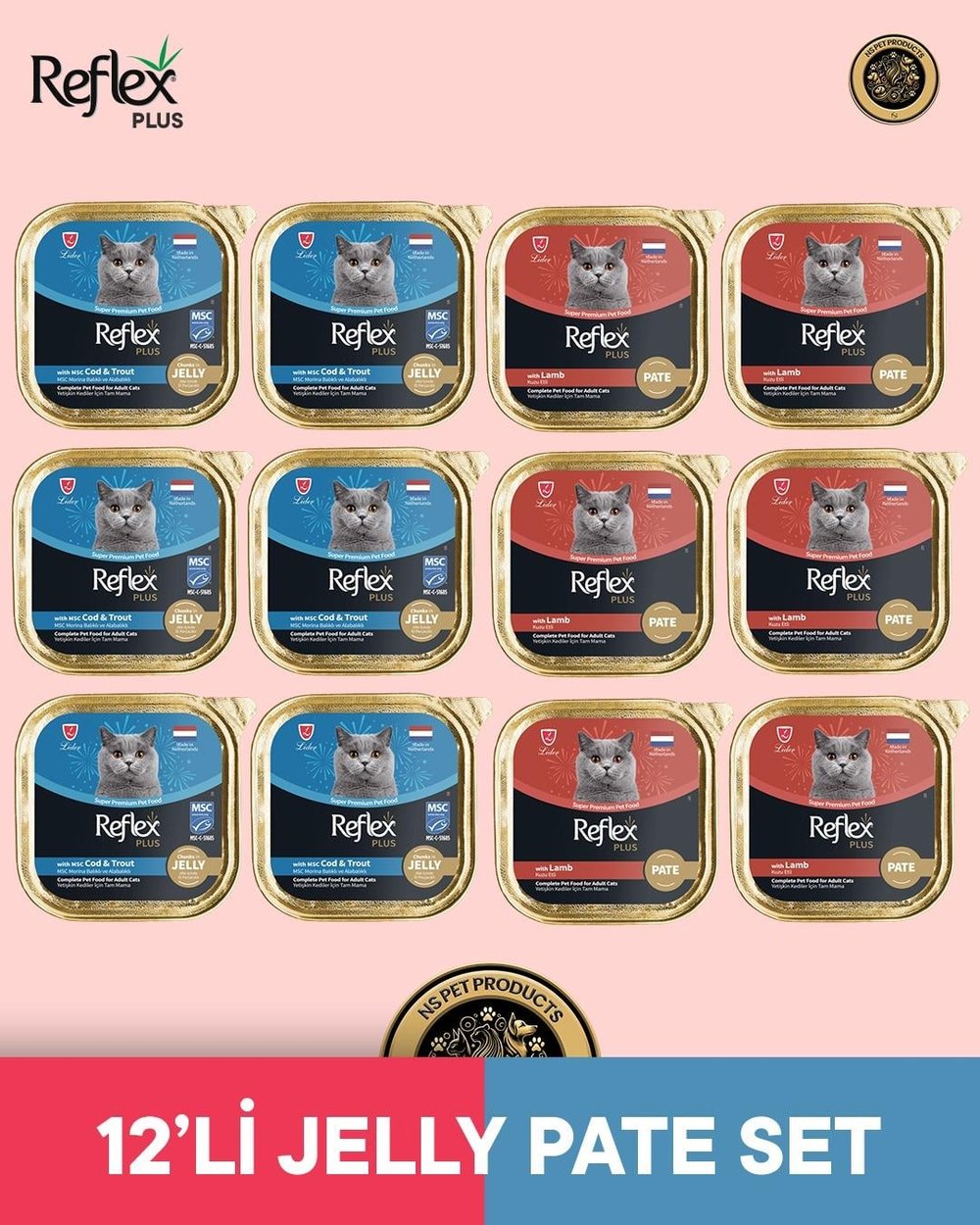 Reflex Plus Kedi Maması 12'li Jelly Pate Set