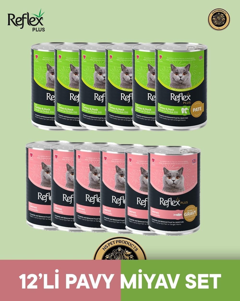 Reflex Plus Kedi Maması 12'li Pavy Miyav Set
