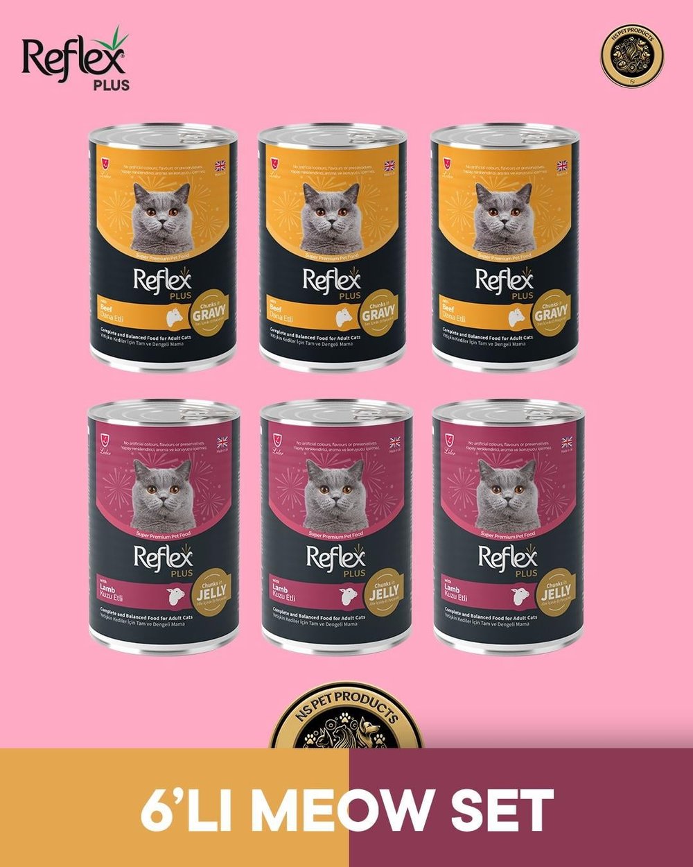 Reflex Plus Kedi Maması 6'lı Meow Set
