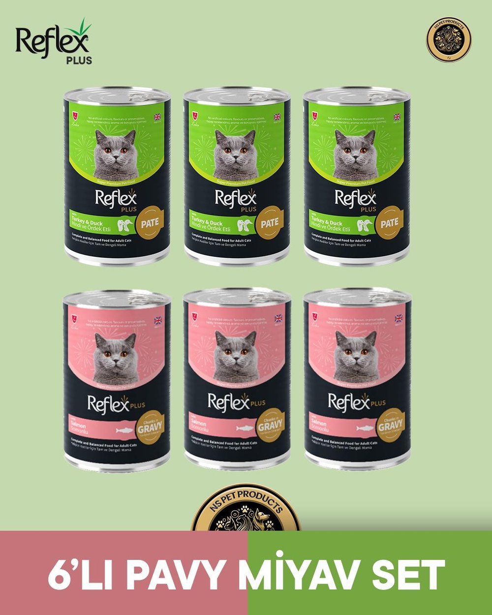 Reflex Plus Kedi Maması 6'lı Pavy Miyav Set