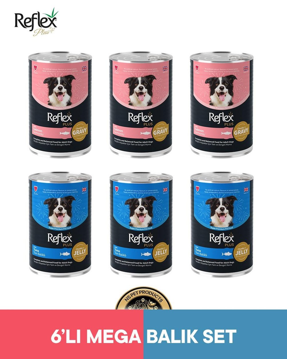 Reflex Plus Köpek Maması 6'lı Mega Balık Set