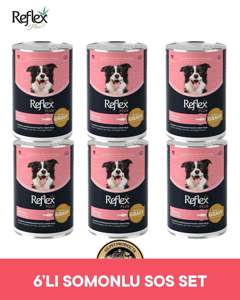 Reflex Plus Köpek Maması 6'lı Somonlu Sos Set