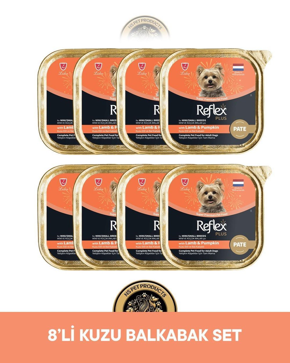 Reflex Plus Kuzu Balkabak Set Köpek Maması 8x85 gram