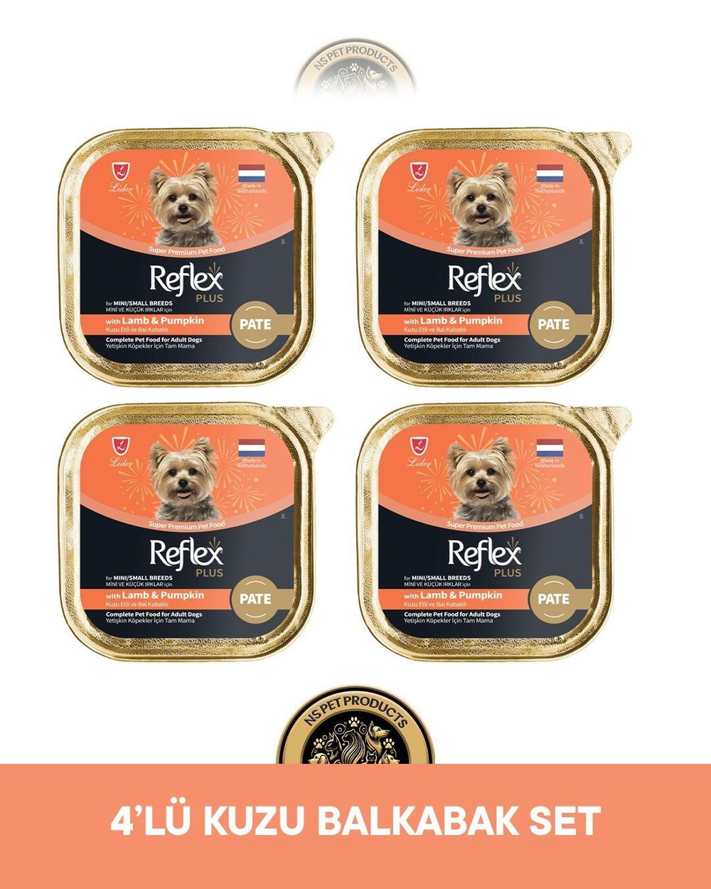 Reflex Plus Kuzu Balkabak Set Köpek Maması 4x85 gram