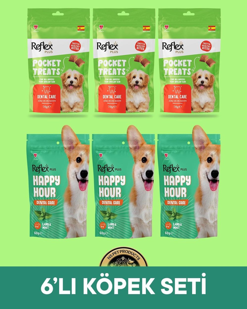 Reflex Plus Pocket Treats-Happy Hour Köpek Maması 6'lı Köpek Set - 1