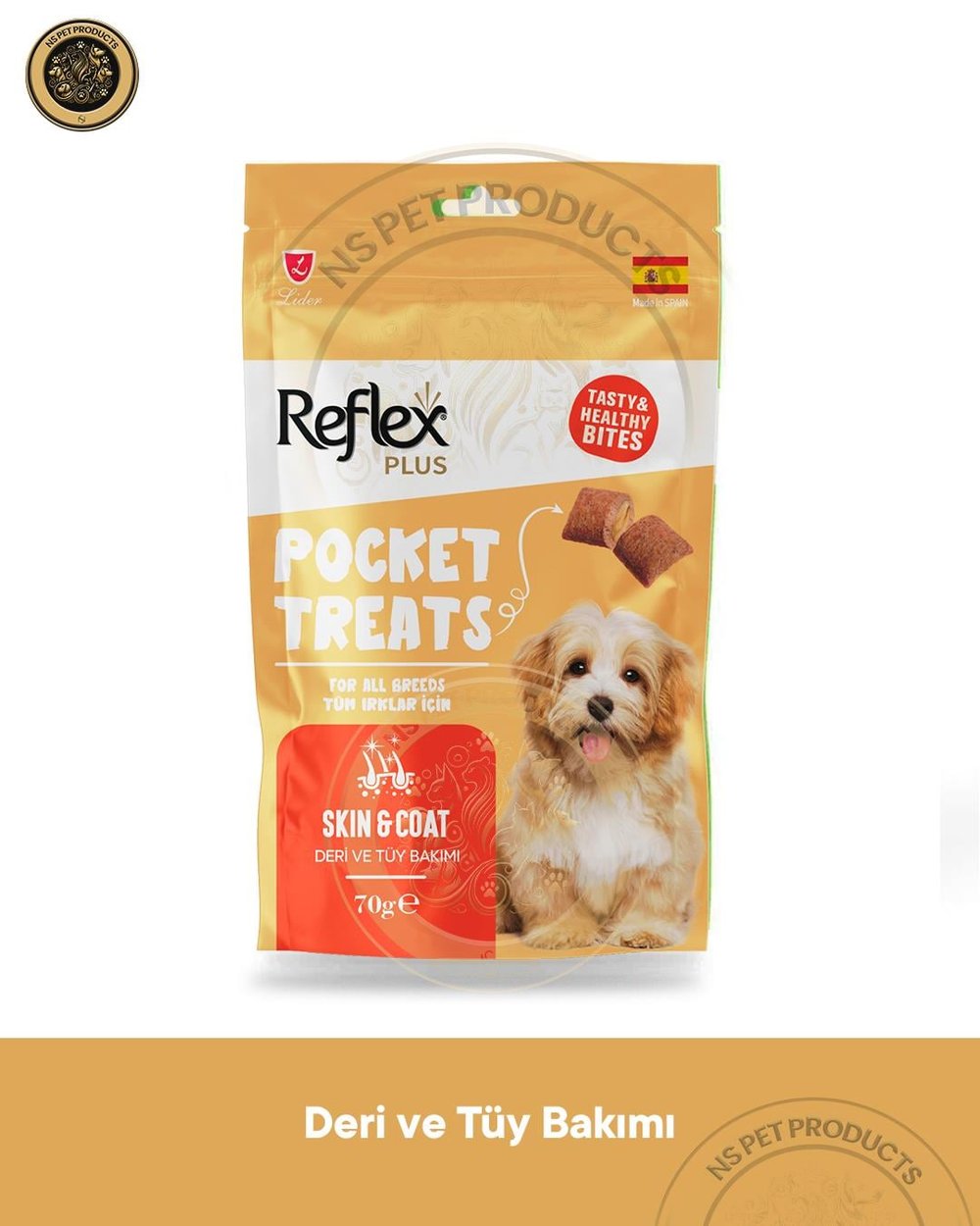 Reflex Pocket Treats / Deri ve Tüy Sağlığı İçin Köpek Ödül Maması 70gr