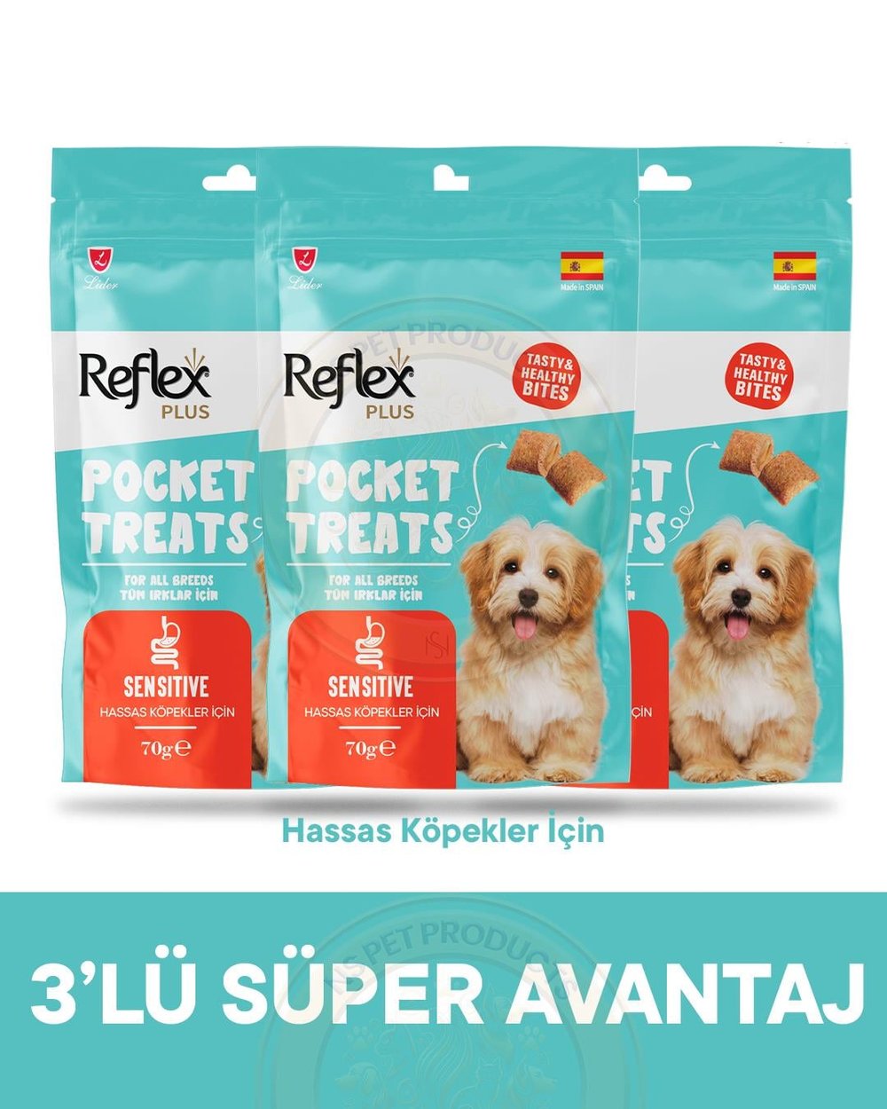 Reflex Pocket Treats Hassas Köpekler İçin Köpek Ödül Maması 3lü Fırsat 3x70gr