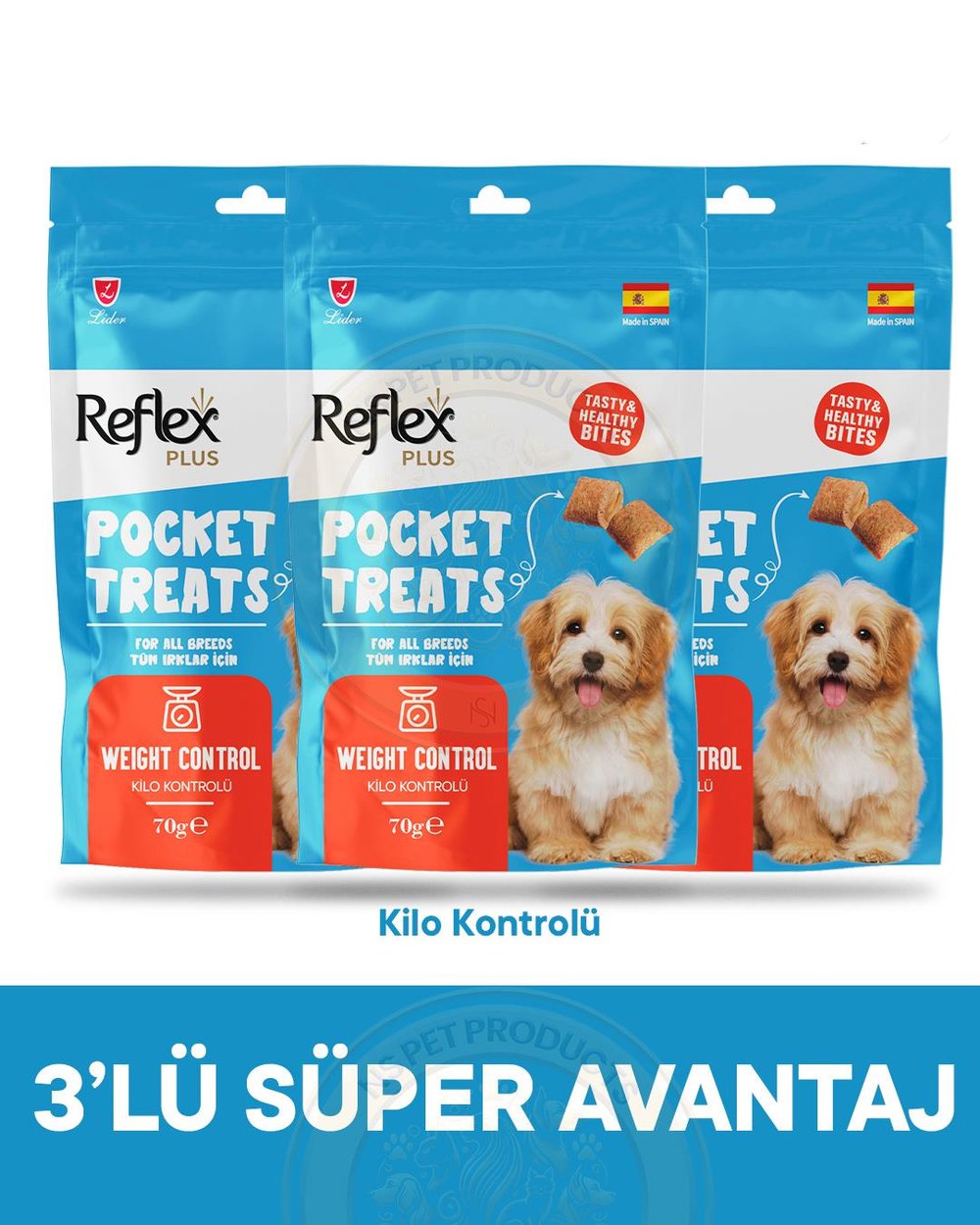 Reflex Pocket Treats Weight Control Köpek Ödül Maması 3lü Fırsat 3x70gr