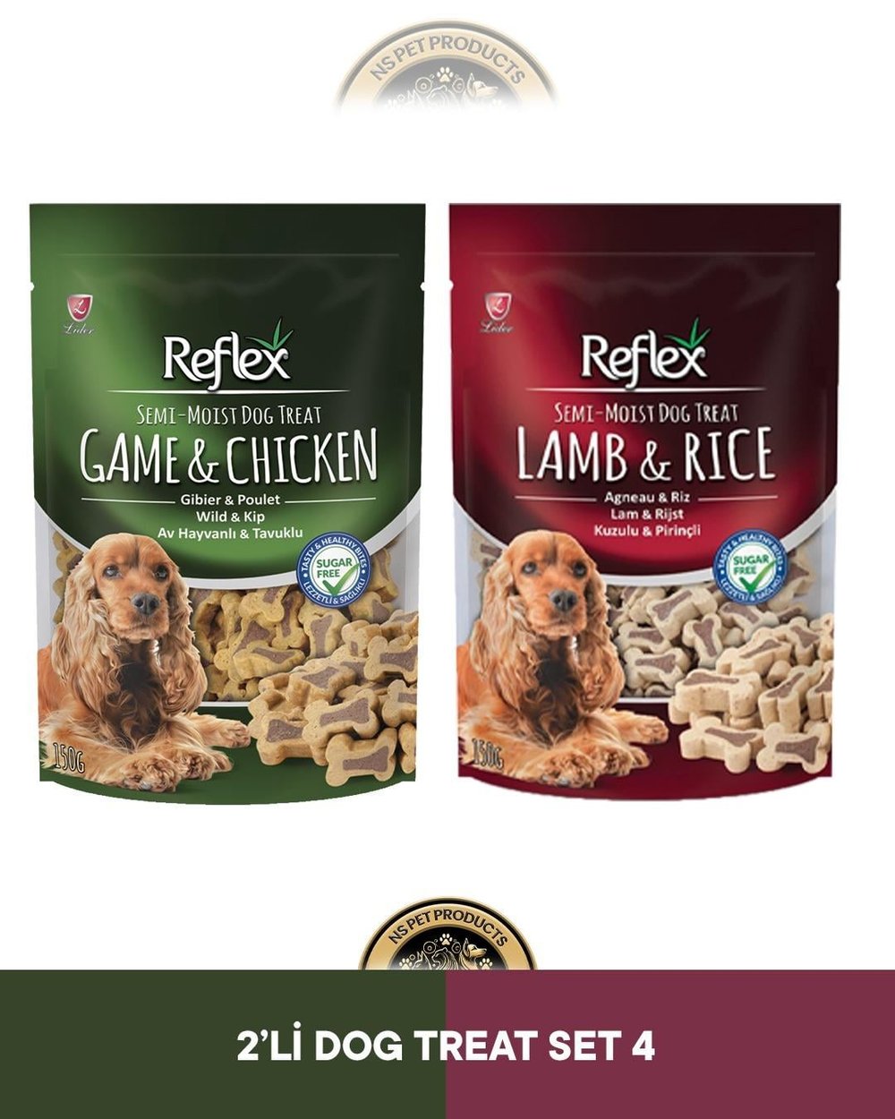Semi-Moist Av Hayvanı Tavuk & Kuzu Pirinç Köpek Ödül Maması Seti 2x150 gram