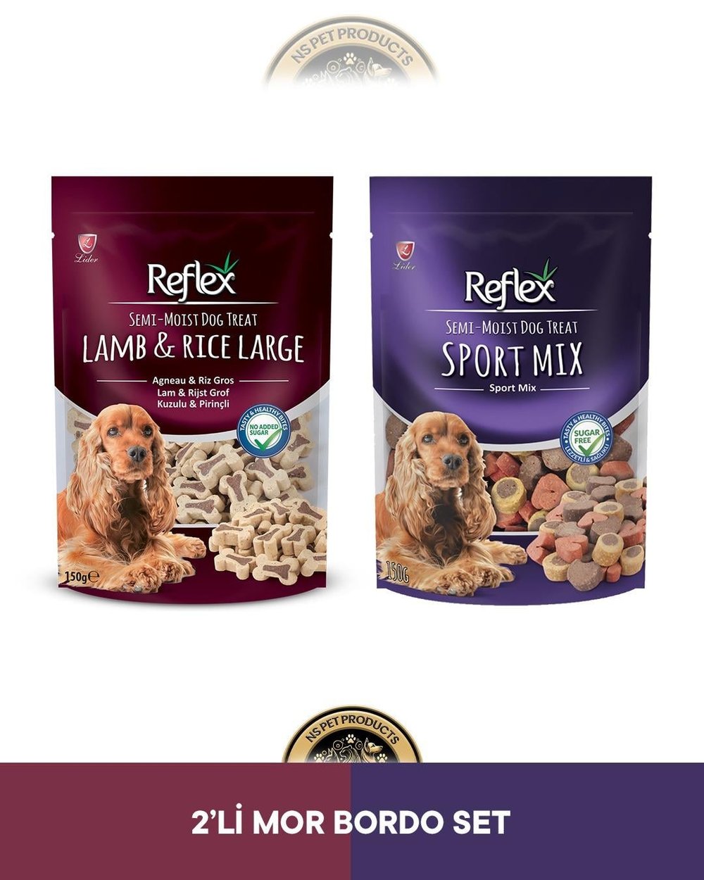 Semi-Moist Kuzu Pirinç Large & Sport Mix Köpek Ödül Maması Seti 2x150 gram