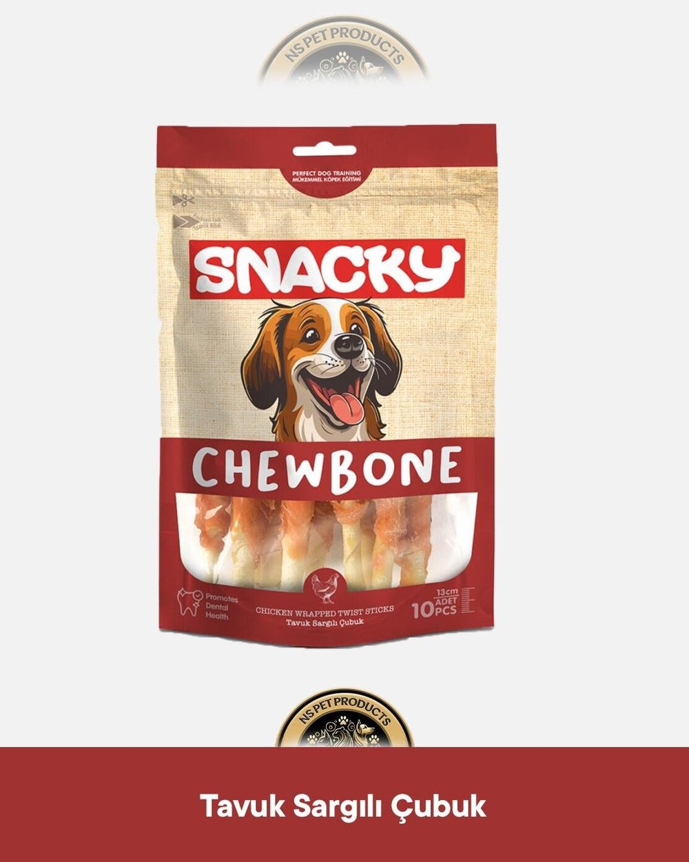 Snacky Tavuk Sargılı Çubuk Köpek Ödül Maması 10'lu 13 cm 100 gram